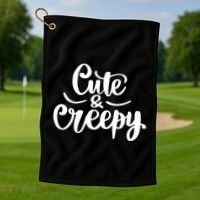 Cute And Creepy Halloween Funny Golf Towel thumb 1