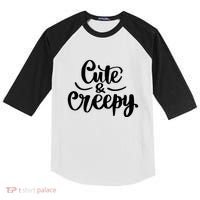 Cute And Creepy Halloween Funny Kids Colorblock Raglan Jersey thumb 0