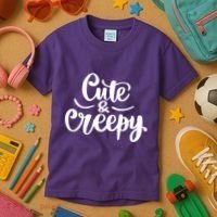 Cute And Creepy Halloween Funny Kids T-Shirt thumb 3