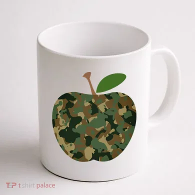 Camouflage Apple Coffee Mug back