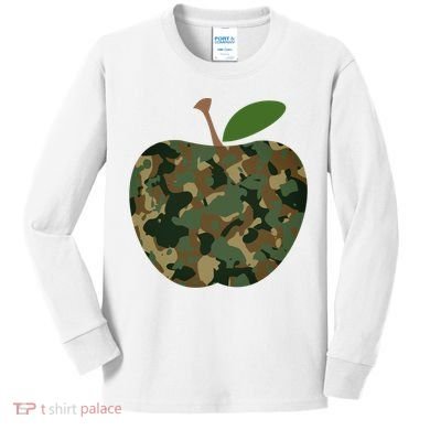 Camouflage Apple Kids Long Sleeve Shirt