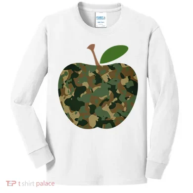Camouflage Apple Kids Long Sleeve Shirt