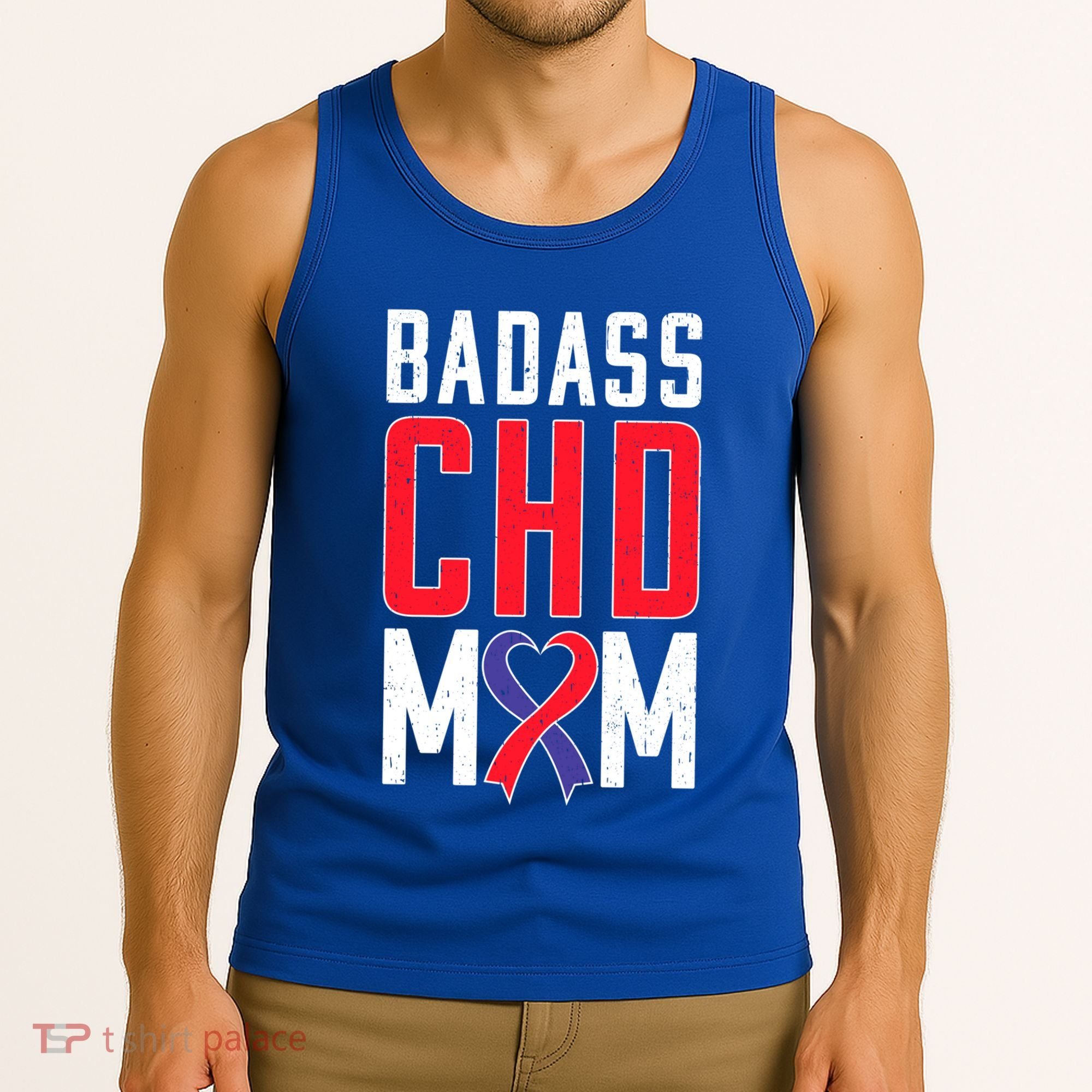 Chd Awareness Congenital Heart Chd Mom Ribbon Cute Gift Tank Top