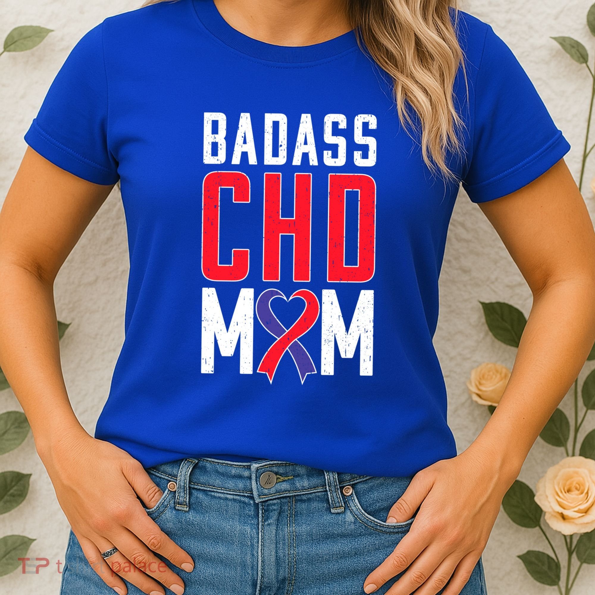 Chd Awareness Congenital Heart Chd Mom Ribbon Cute Gift Women's T-Shirt