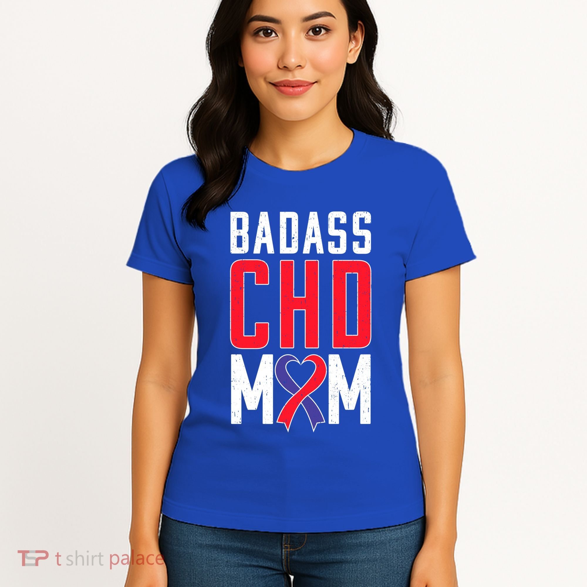 Chd Awareness Congenital Heart Chd Mom Ribbon Cute Gift Women's T-Shirt