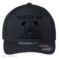 Caffeine And Canines Funny Coffee Dog Lover Morning  Flexfit Unipanel Trucker Cap thumb 0