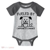 Caffeine And Canines Funny Coffee Dog Lover Morning  Infant Baby Jersey Bodysuit thumb 0