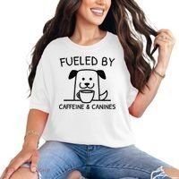 Caffeine And Canines Funny Coffee Dog Lover Morning  Comfort Colors T-Shirt thumb 0