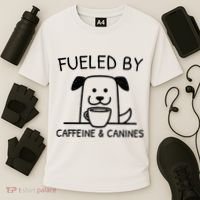 Caffeine And Canines Funny Coffee Dog Lover Morning  Cooling Performance Crew T-Shirt thumb 3