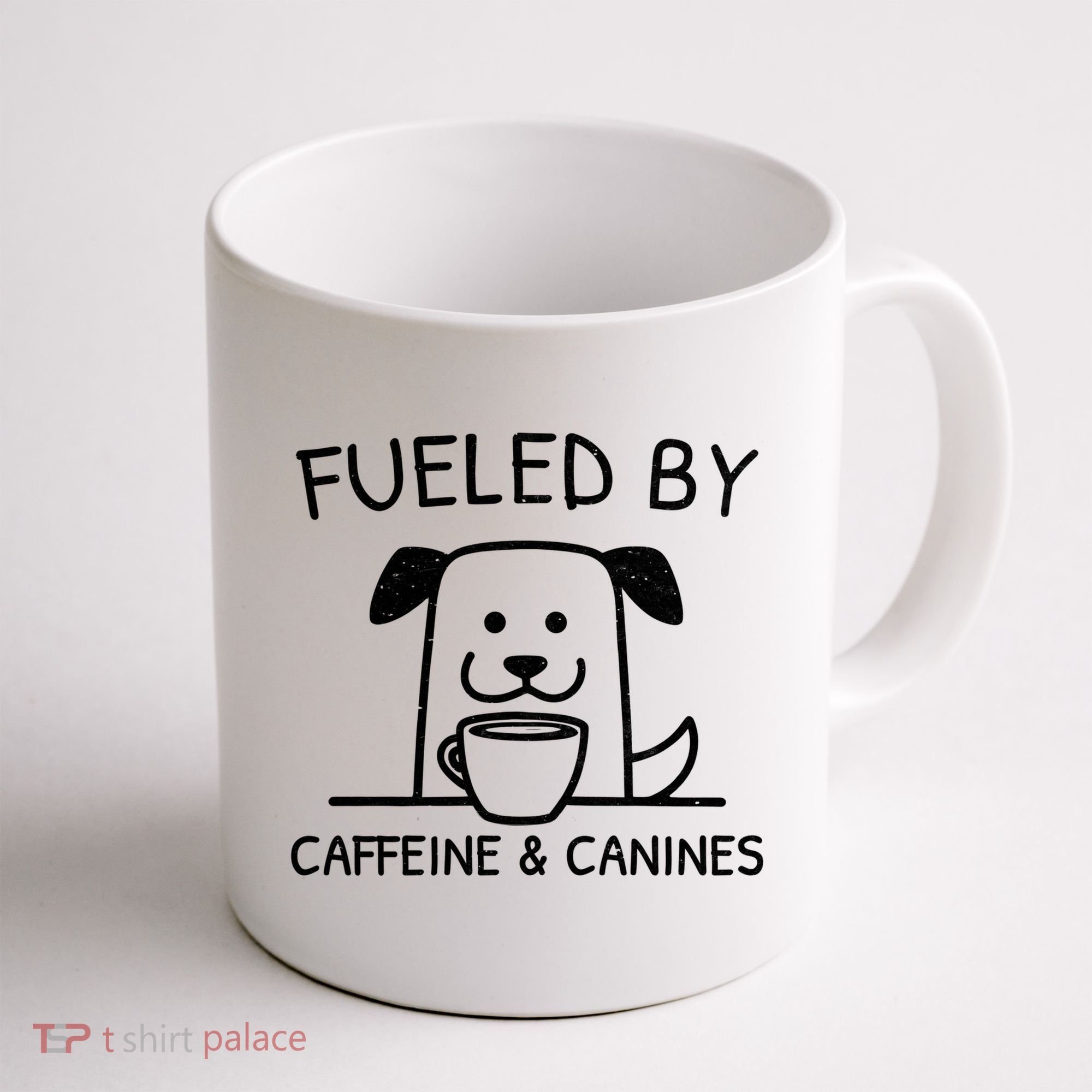 Caffeine And Canines Funny Coffee Dog Lover Morning  Coffee Mug