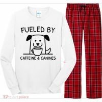 Caffeine And Canines Funny Coffee Dog Lover Morning  Long Sleeve Pajama Set thumb 0