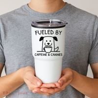 Caffeine And Canines Funny Coffee Dog Lover Morning  Tumbler thumb 2