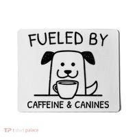 Caffeine And Canines Funny Coffee Dog Lover Morning  Mousepad thumb 0