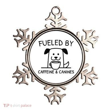 Caffeine And Canines Funny Coffee Dog Lover Morning  Ornament