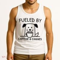 Caffeine And Canines Funny Coffee Dog Lover Morning  Tank Top thumb 3