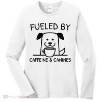 Caffeine And Canines Funny Coffee Dog Lover Morning  Women's Long Sleeve Shirt thumb 0