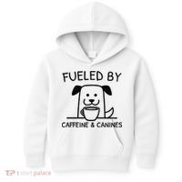 Caffeine And Canines Funny Coffee Dog Lover Morning  Kids Hoodie thumb 0