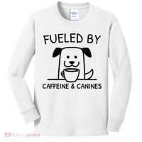 Caffeine And Canines Funny Coffee Dog Lover Morning  Kids Long Sleeve Shirt thumb 0