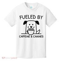 Caffeine And Canines Funny Coffee Dog Lover Morning  Kids T-Shirt thumb 0