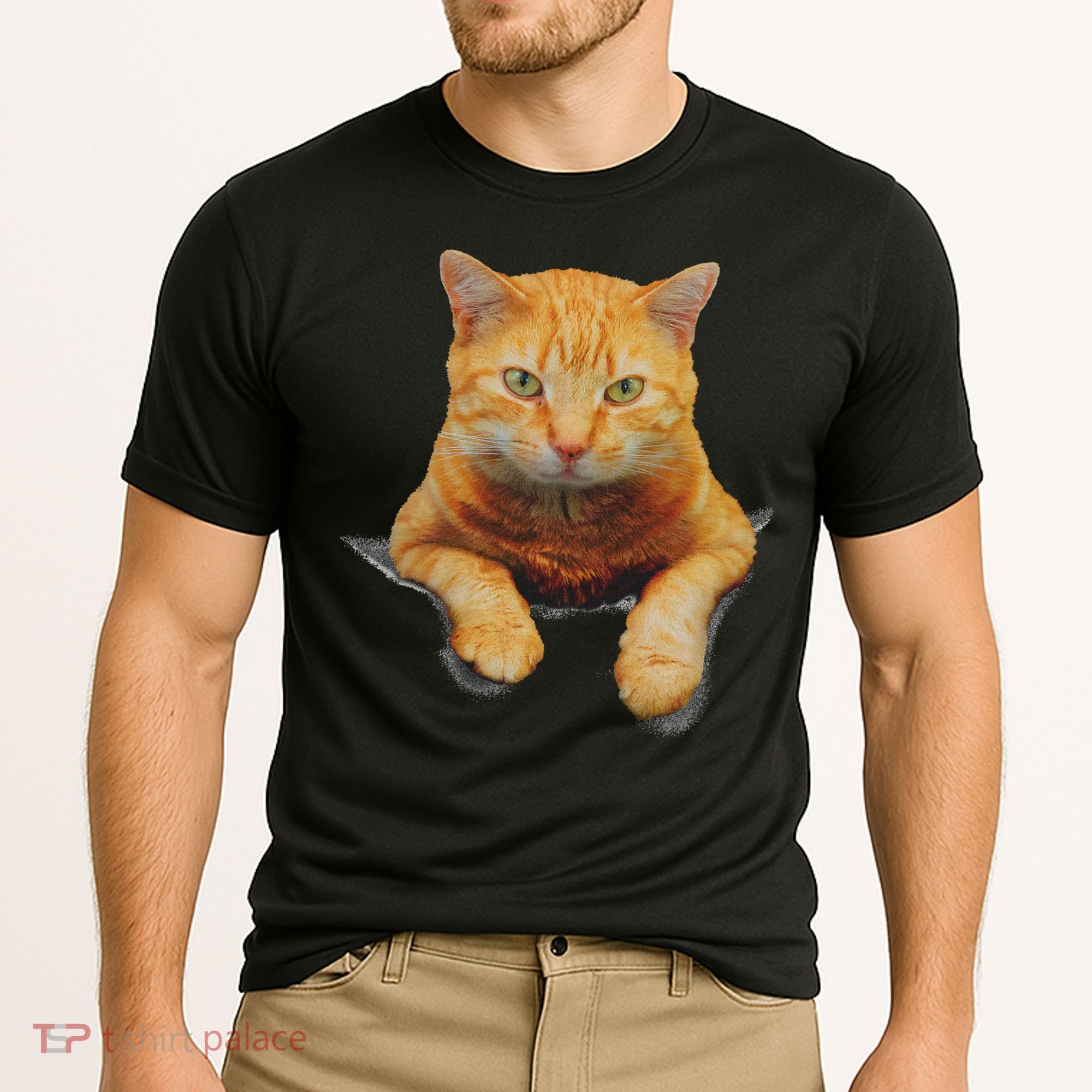 Cat Animals Creative Cat Motif Bag Cat Cooling Performance Crew T-Shirt