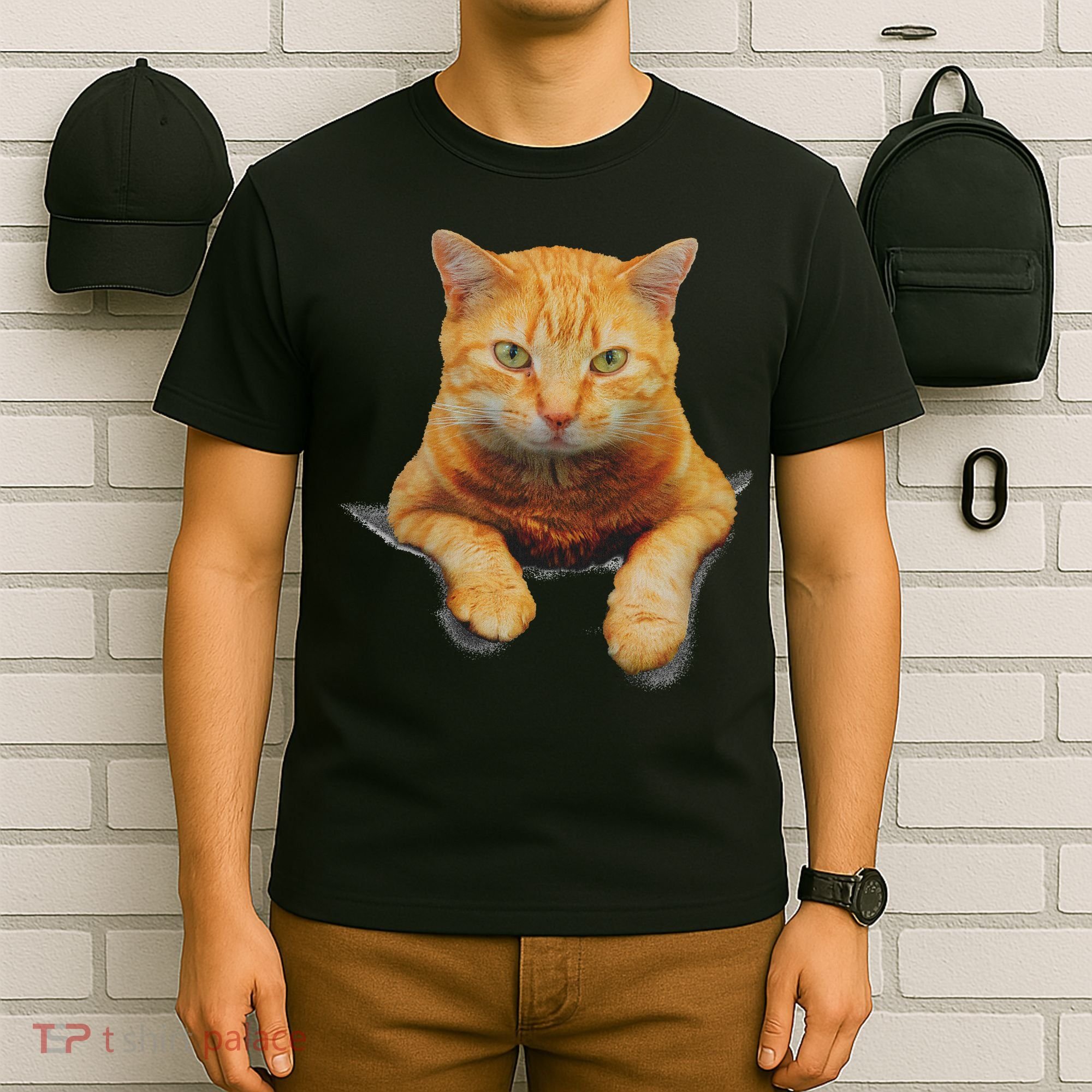 Cat Animals Creative Cat Motif Bag Cat T-Shirt