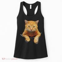 Cat Animals Creative Cat Motif Bag Cat Women's Tank Top thumb 0