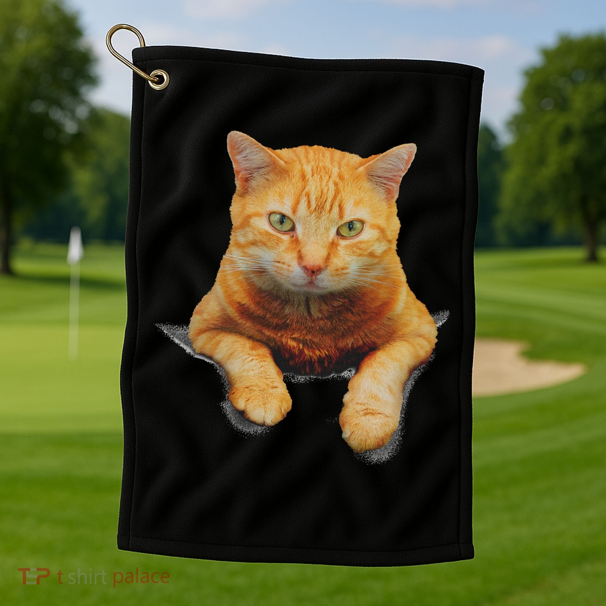 Cat Animals Creative Cat Motif Bag Cat Golf Towel