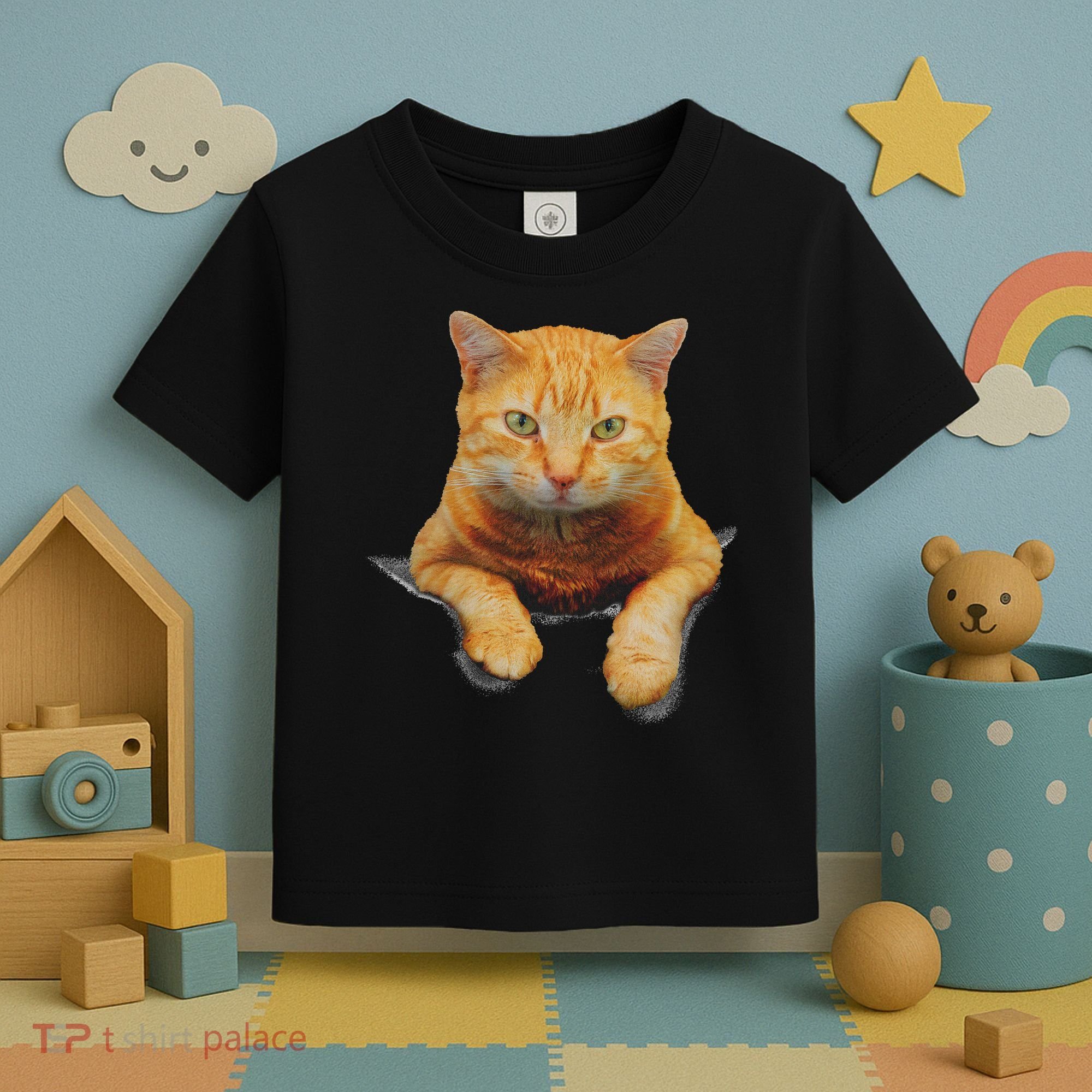 Cat Animals Creative Cat Motif Bag Cat Toddler T-Shirt
