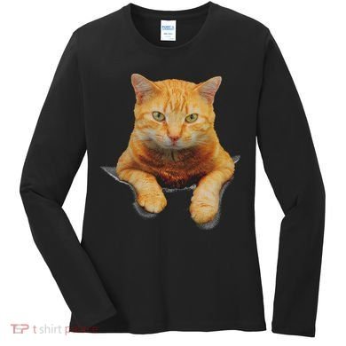 Cat Animals Creative Cat Motif Bag Cat Women's Long Sleeve Shirt