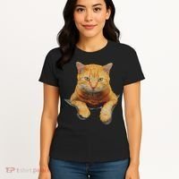 Cat Animals Creative Cat Motif Bag Cat Women's T-Shirt thumb 4