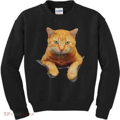 Cat Animals Creative Cat Motif Bag Cat Kids Sweatshirt