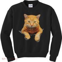 Cat Animals Creative Cat Motif Bag Cat Kids Sweatshirt thumb 0