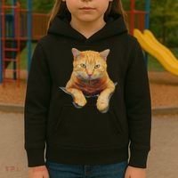 Cat Animals Creative Cat Motif Bag Cat Kids Hoodie thumb 3