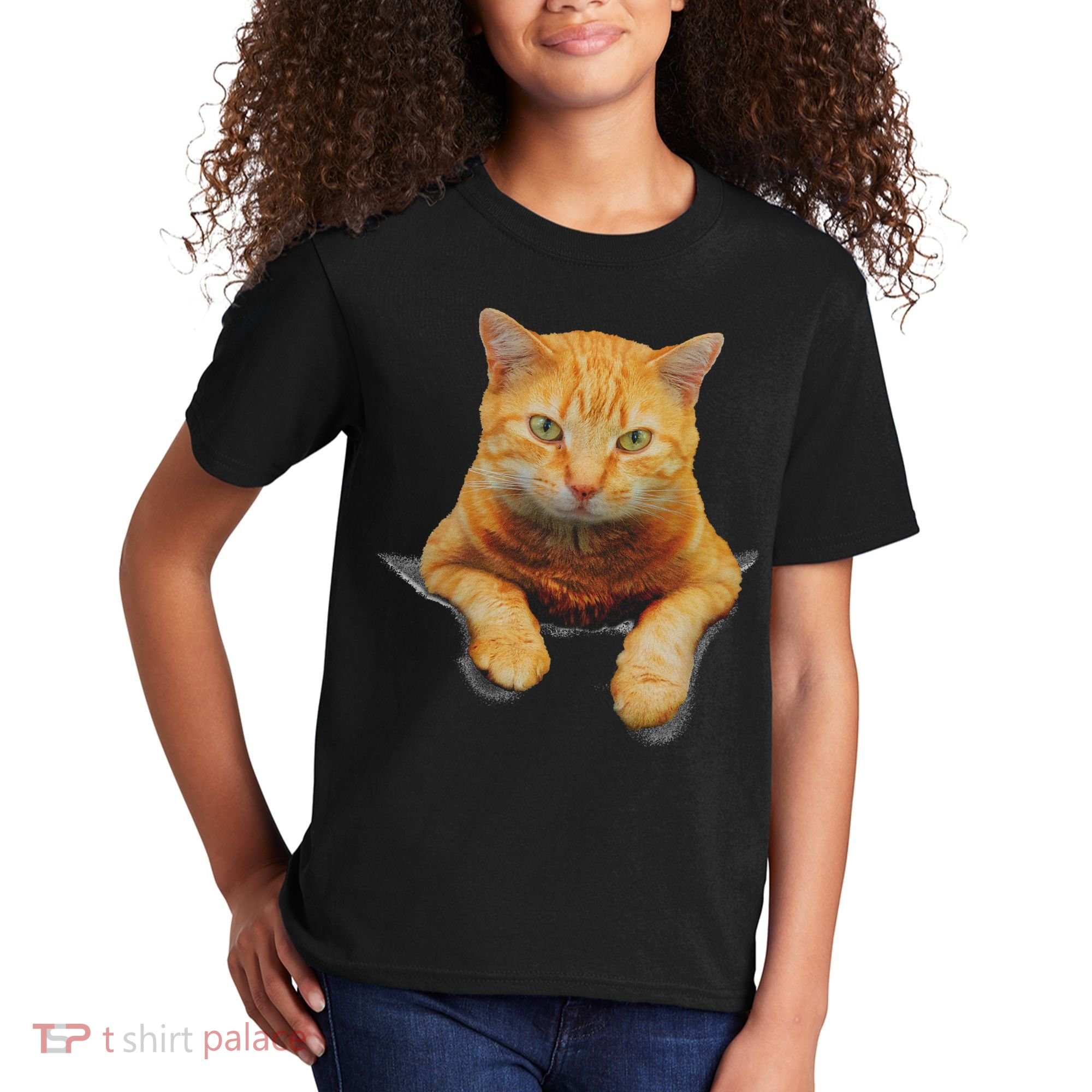 Cat Animals Creative Cat Motif Bag Cat Kids T-Shirt