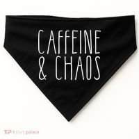 Caffeine And Chaos Gift I Need Coffee Gift Coffee Lover Great Gift USA-Made Doggie Bandana thumb 0