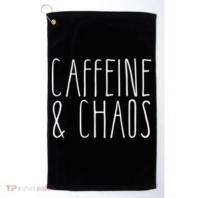 Caffeine And Chaos Gift I Need Coffee Gift Coffee Lover Great Gift Golf Towel
