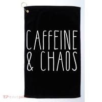 Caffeine And Chaos Gift I Need Coffee Gift Coffee Lover Great Gift Golf Towel thumb 0
