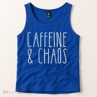 Caffeine And Chaos Gift I Need Coffee Gift Coffee Lover Great Gift Tank Top thumb 2