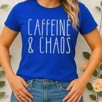 Caffeine And Chaos Gift I Need Coffee Gift Coffee Lover Great Gift Women's T-Shirt thumb 2