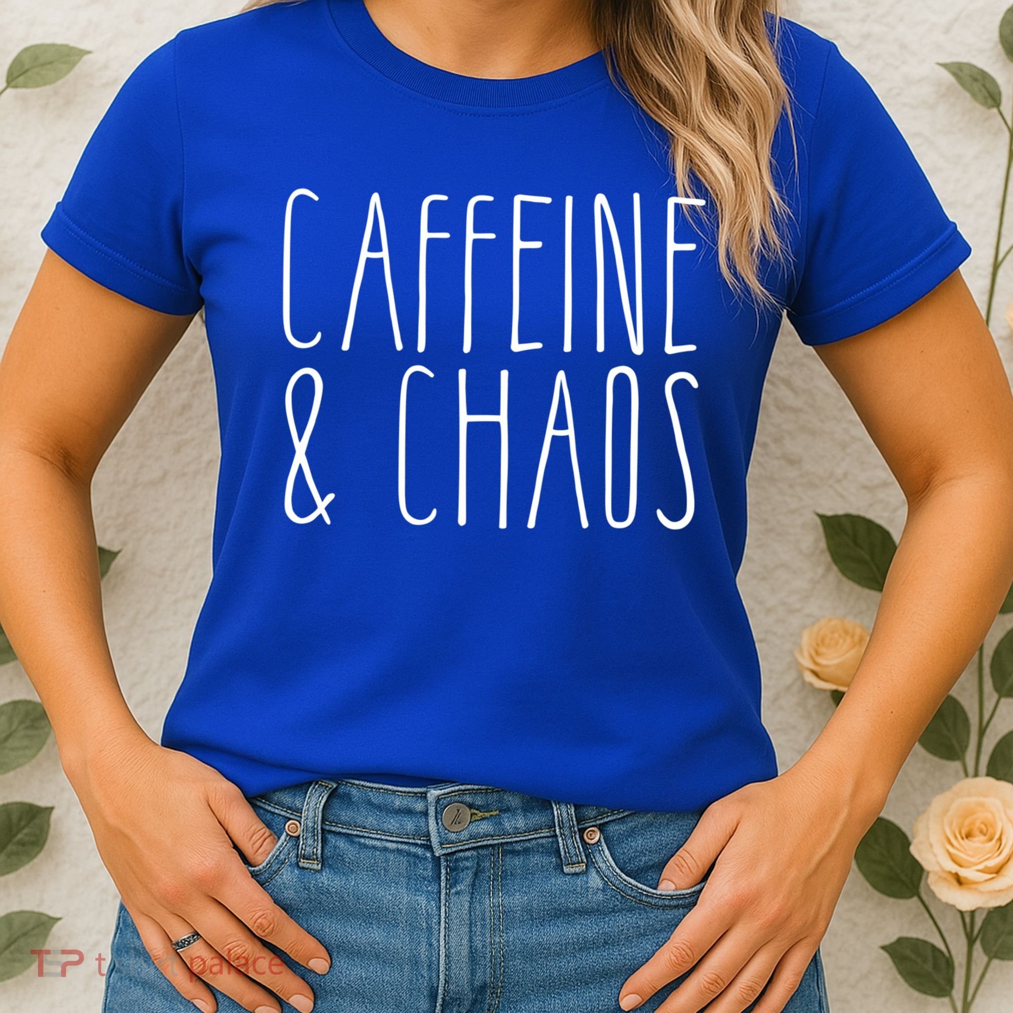 Caffeine And Chaos Gift I Need Coffee Gift Coffee Lover Great Gift Women's T-Shirt