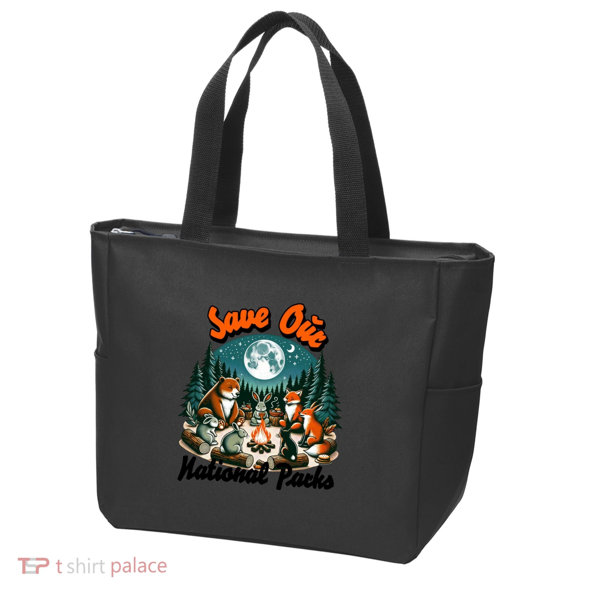 Cute Animals Camping Save Our National Parks Tote Bag