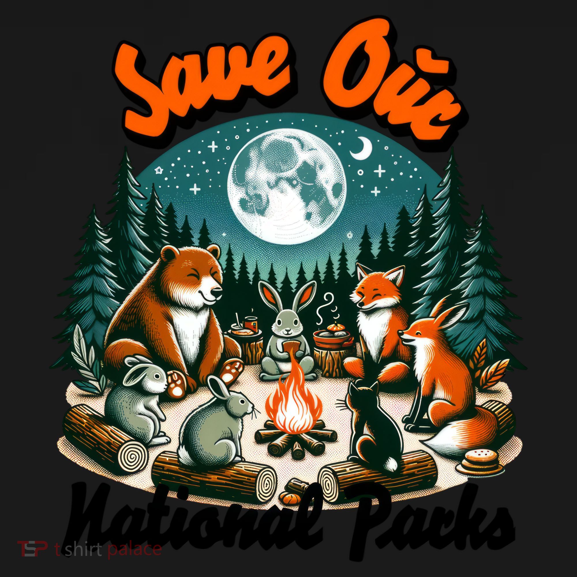Cute Animals Camping Save Our National Parks Tote Bag