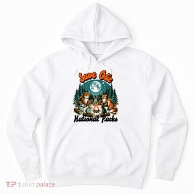 Cute Animals Camping Save Our National Parks Hoodie