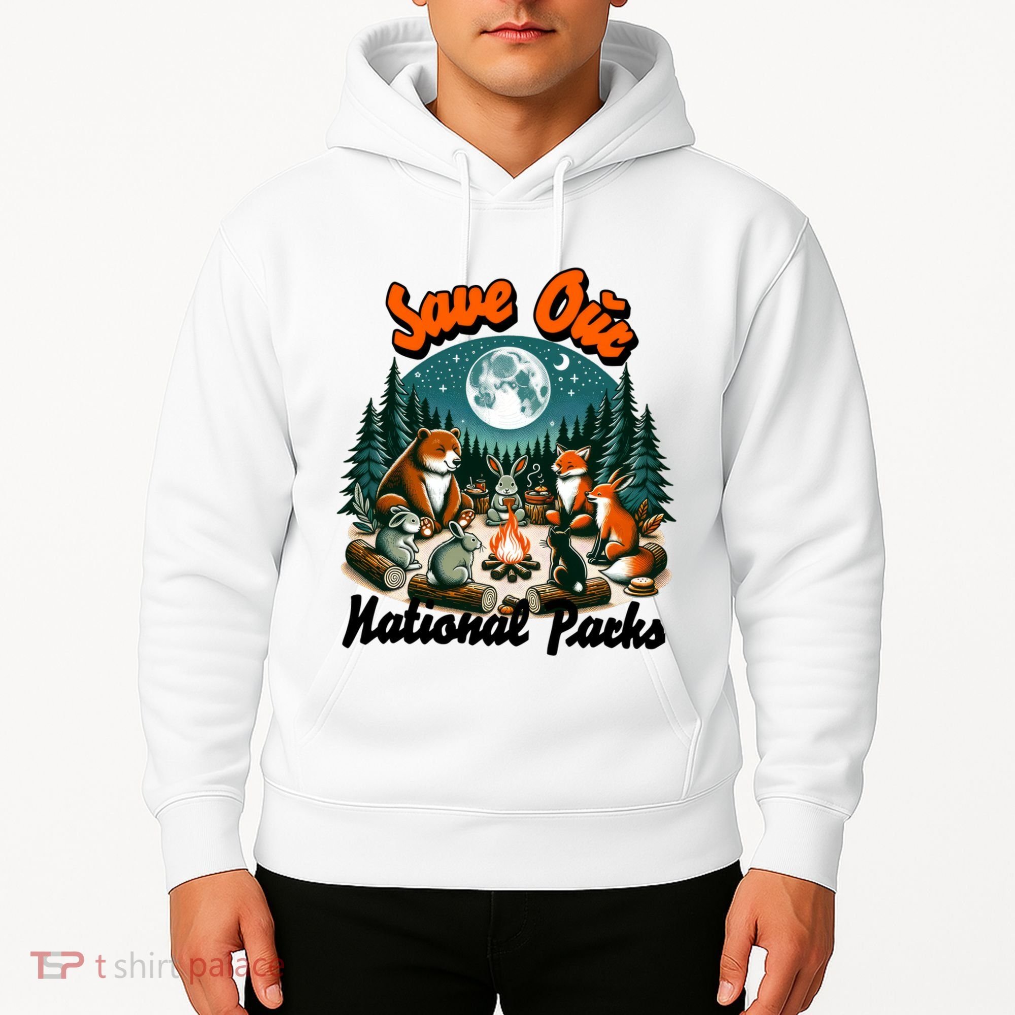 Cute Animals Camping Save Our National Parks Hoodie