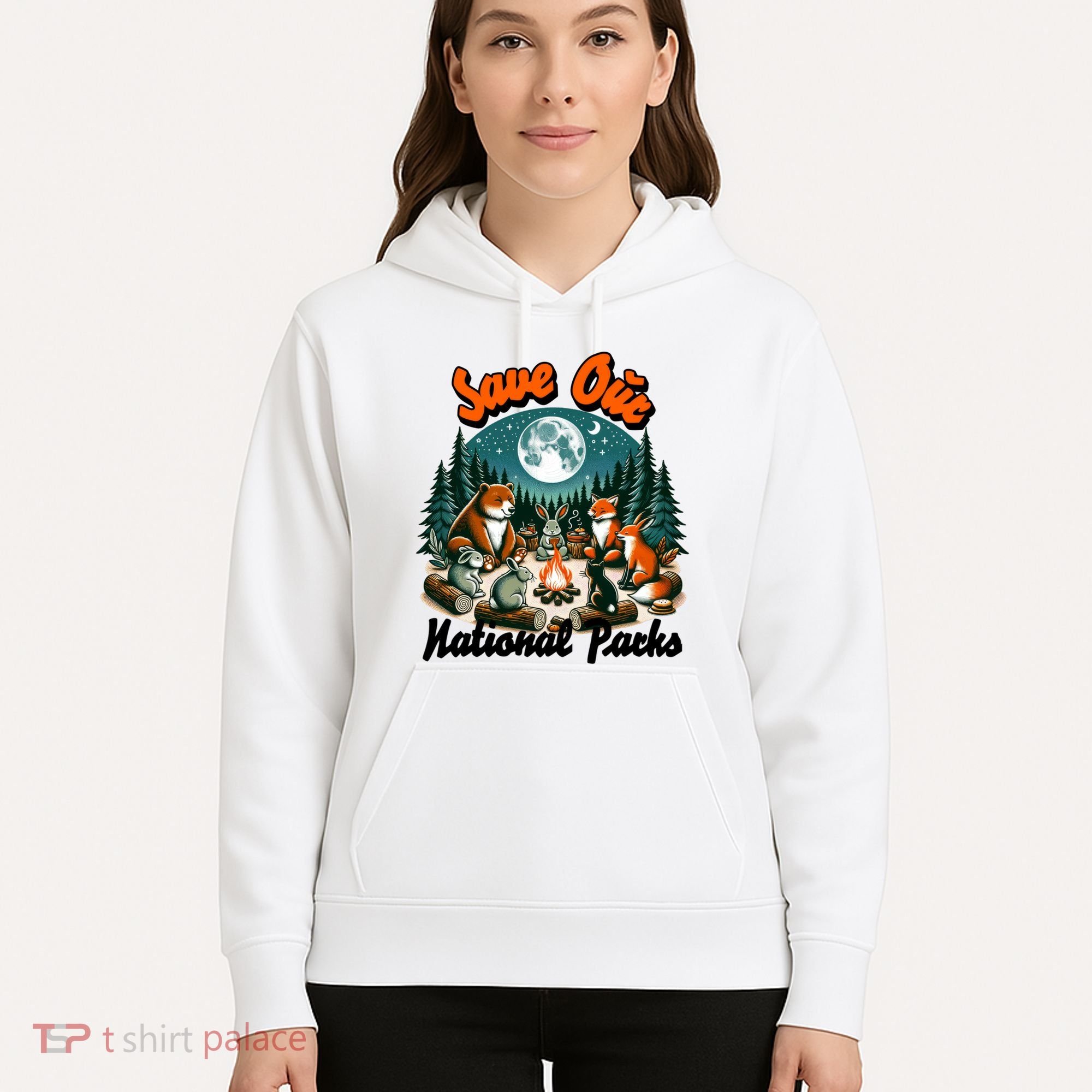Cute Animals Camping Save Our National Parks Hoodie