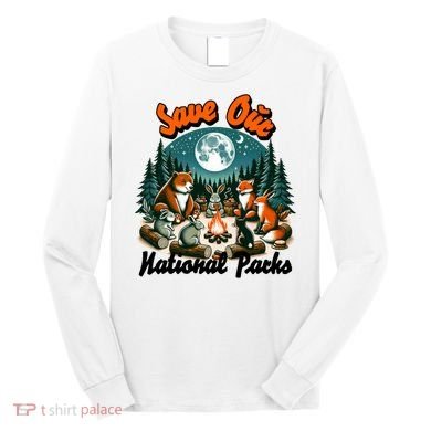 Cute Animals Camping Save Our National Parks Long Sleeve Shirt