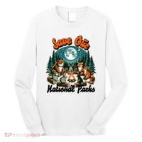 Cute Animals Camping Save Our National Parks Long Sleeve Shirt thumb 0
