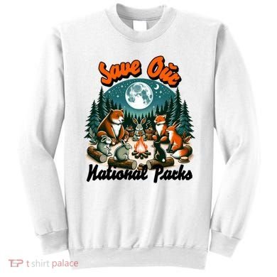 Cute Animals Camping Save Our National Parks Sweatshirt