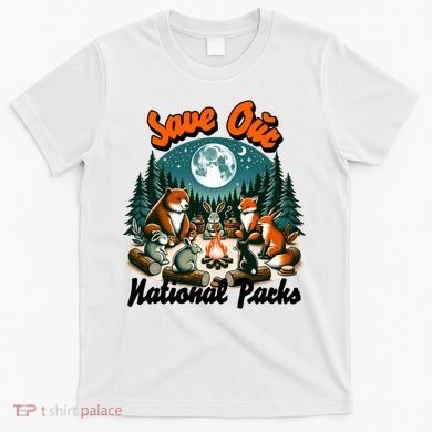 Cute Animals Camping Save Our National Parks T-Shirt