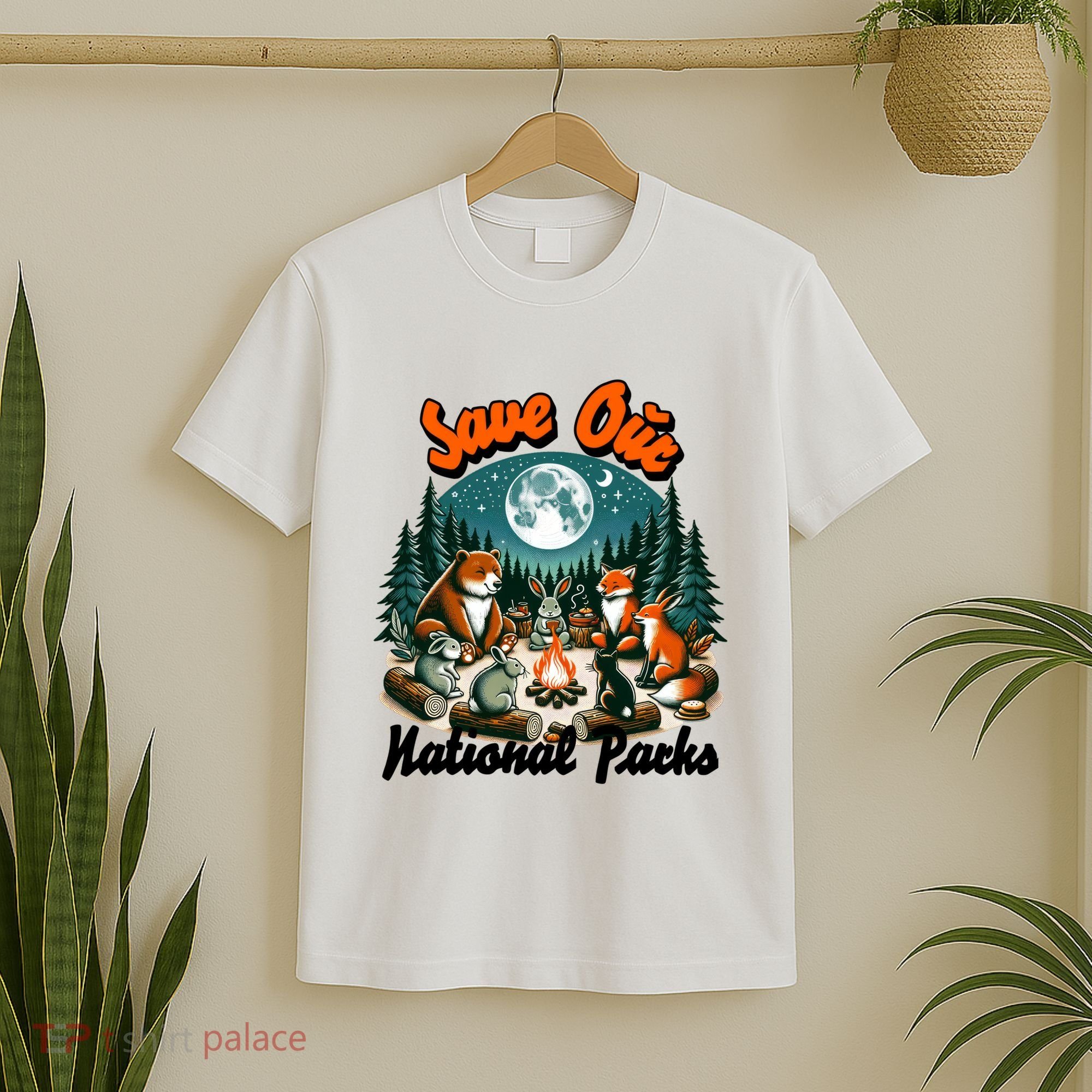 Cute Animals Camping Save Our National Parks T-Shirt
